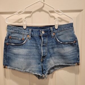 Levi's 501 Buttonfly Light Blue Jean Shorts